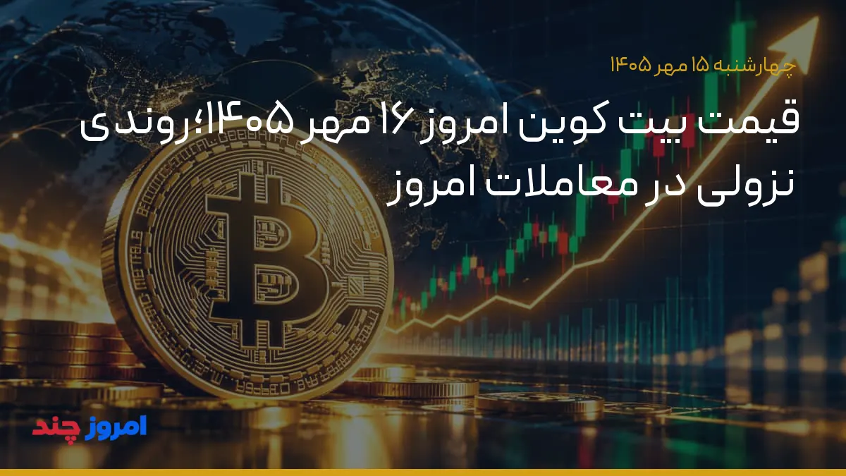 قیمت بیت کوین امروز ۱۶ مهر ۱۴۰۵؛روندی نزولی در معاملات امروز — ۱۵ مهر ۱۴۰۵