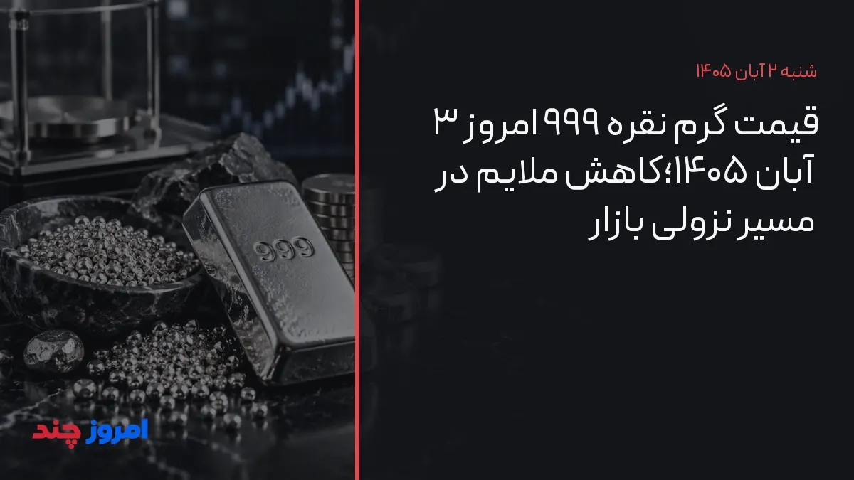 قیمت گرم نقره ۹۹۹ امروز ۳ آبان ۱۴۰۵؛کاهش ملایم در مسیر نزولی بازار — ۲ آبان ۱۴۰۵