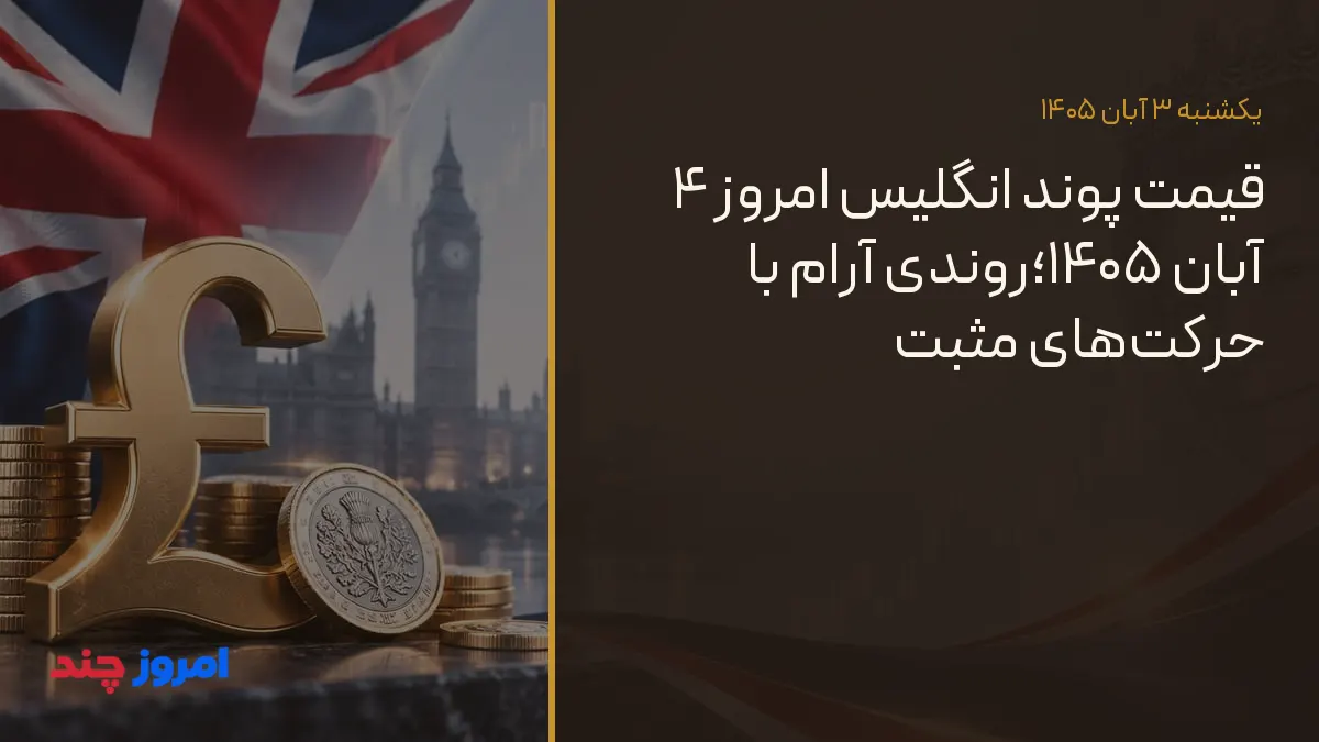قیمت پوند انگلیس امروز ۴ آبان ۱۴۰۵؛روندی آرام با حرکت‌های مثبت — ۳ آبان ۱۴۰۵