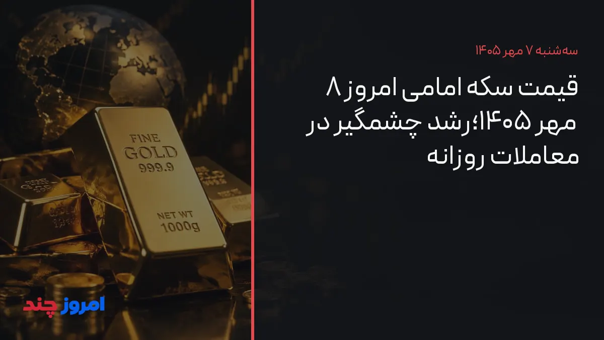 قیمت سکه امامی امروز ۸ مهر ۱۴۰۵؛رشد چشمگیر در معاملات روزانه — ۷ مهر ۱۴۰۵
