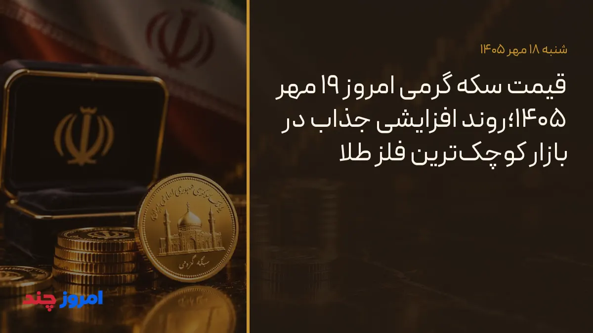 قیمت سکه گرمی امروز ۱۹ مهر ۱۴۰۵؛روند افزایشی جذاب در بازار کوچکترین فلز طلا — ۱۸ مهر ۱۴۰۵