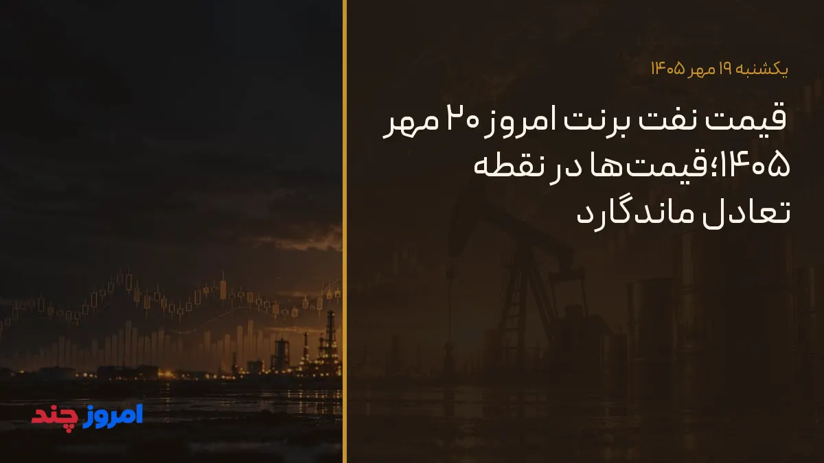 قیمت نفت برنت امروز ۲۰ مهر ۱۴۰۵؛قیمتها در نقطه تعادل ماندگارد — ۱۹ مهر ۱۴۰۵