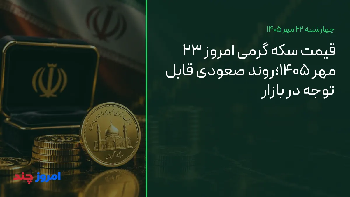 قیمت سکه گرمی امروز ۲۳ مهر ۱۴۰۵؛روند صعودی قابل توجه در بازار — ۲۲ مهر ۱۴۰۵