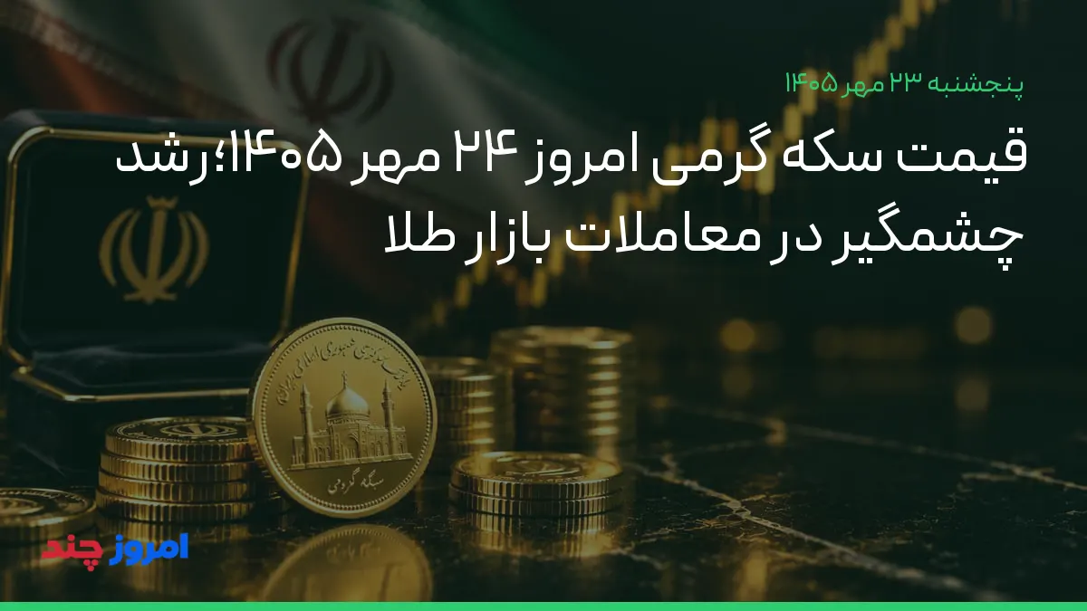 قیمت سکه گرمی امروز ۲۴ مهر ۱۴۰۵؛رشد چشمگیر در معاملات بازار طلا — ۲۳ مهر ۱۴۰۵