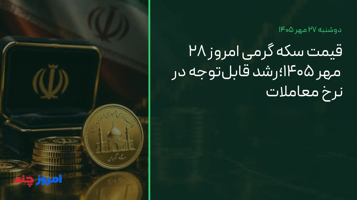 قیمت سکه گرمی امروز ۲۸ مهر ۱۴۰۵؛رشد قابل‌توجه در نرخ معاملات — ۲۷ مهر ۱۴۰۵