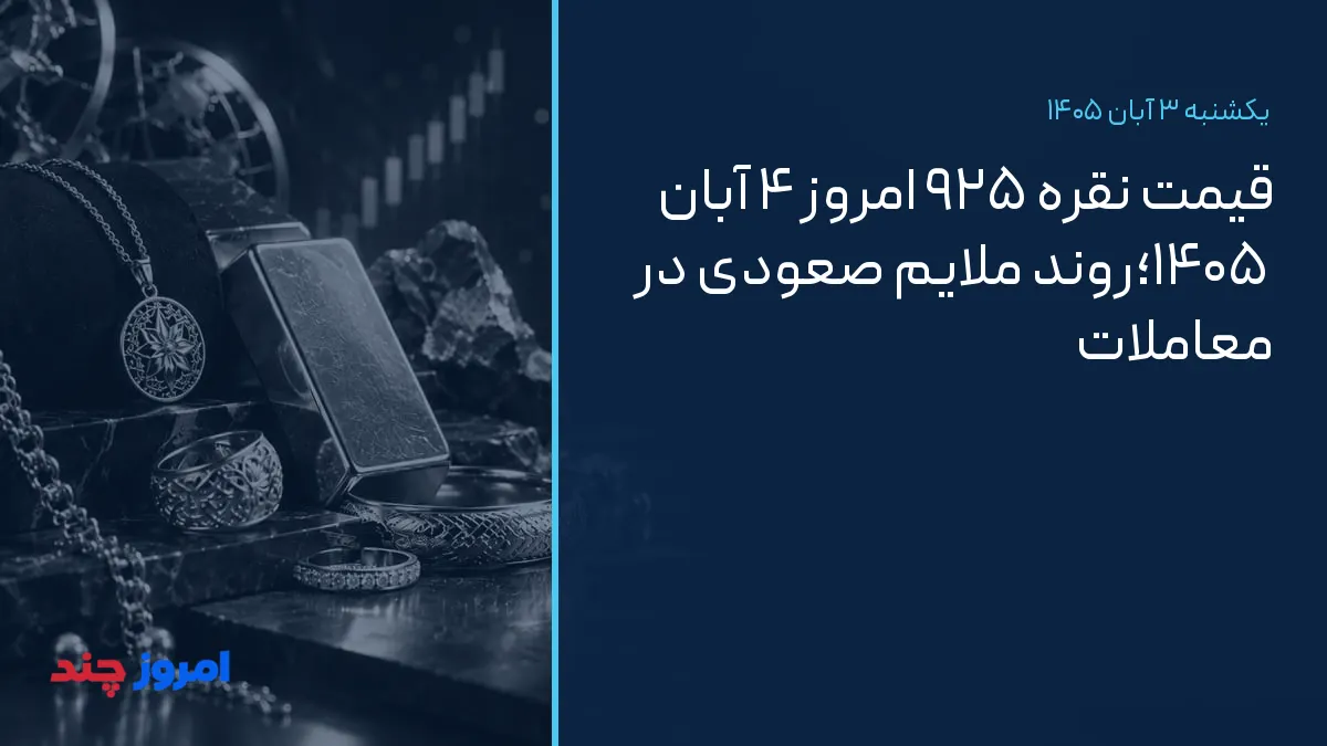 قیمت نقره ۹۲۵ امروز ۴ آبان ۱۴۰۵؛روند ملایم صعودی در معاملات — ۳ آبان ۱۴۰۵
